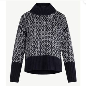 NWT Free Assembly Navy White Patterned Sweater M